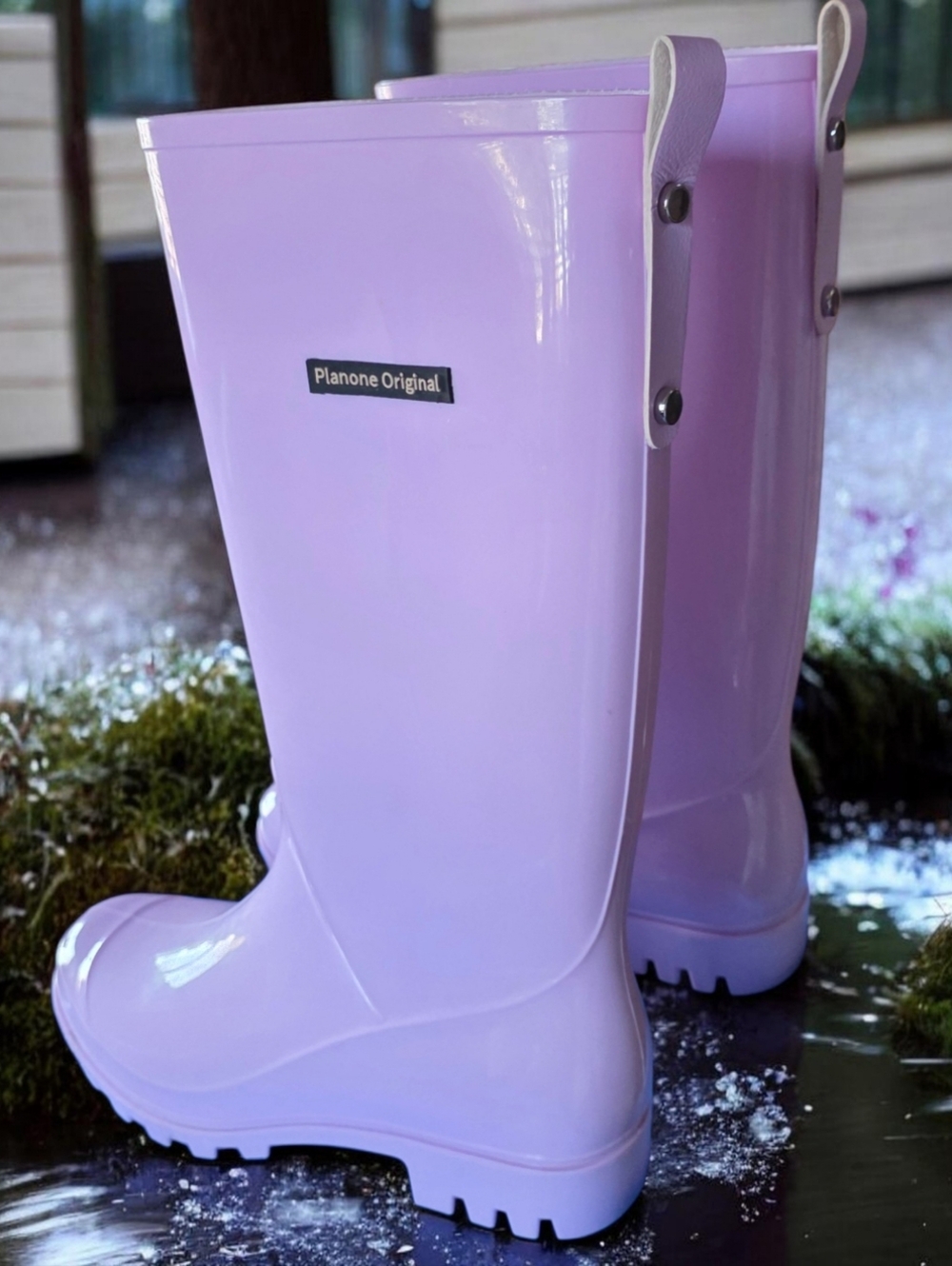 LIKE NEW PLANONE (39/ 8.5-9) Lilac Women’s Waterproof Rain Boots - Picture 2 of 13